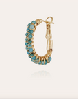 GAS BIJOUX - Créoles LYRE dorées à l'or fin - Apatite bleue