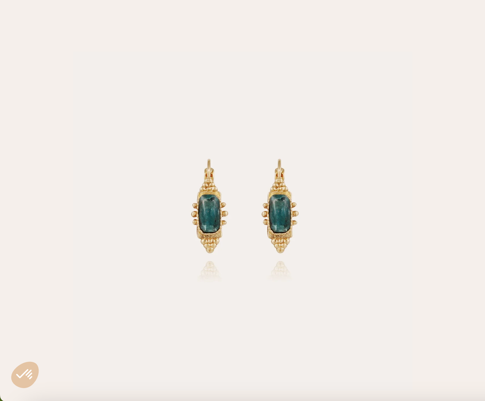 GAS BIJOUX - Boucles d'oreilles serti TALISMAN dorées à l'or fin - Apatite bleue