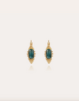 GAS BIJOUX - Boucles d'oreilles serti TALISMAN dorées à l'or fin - Apatite bleue