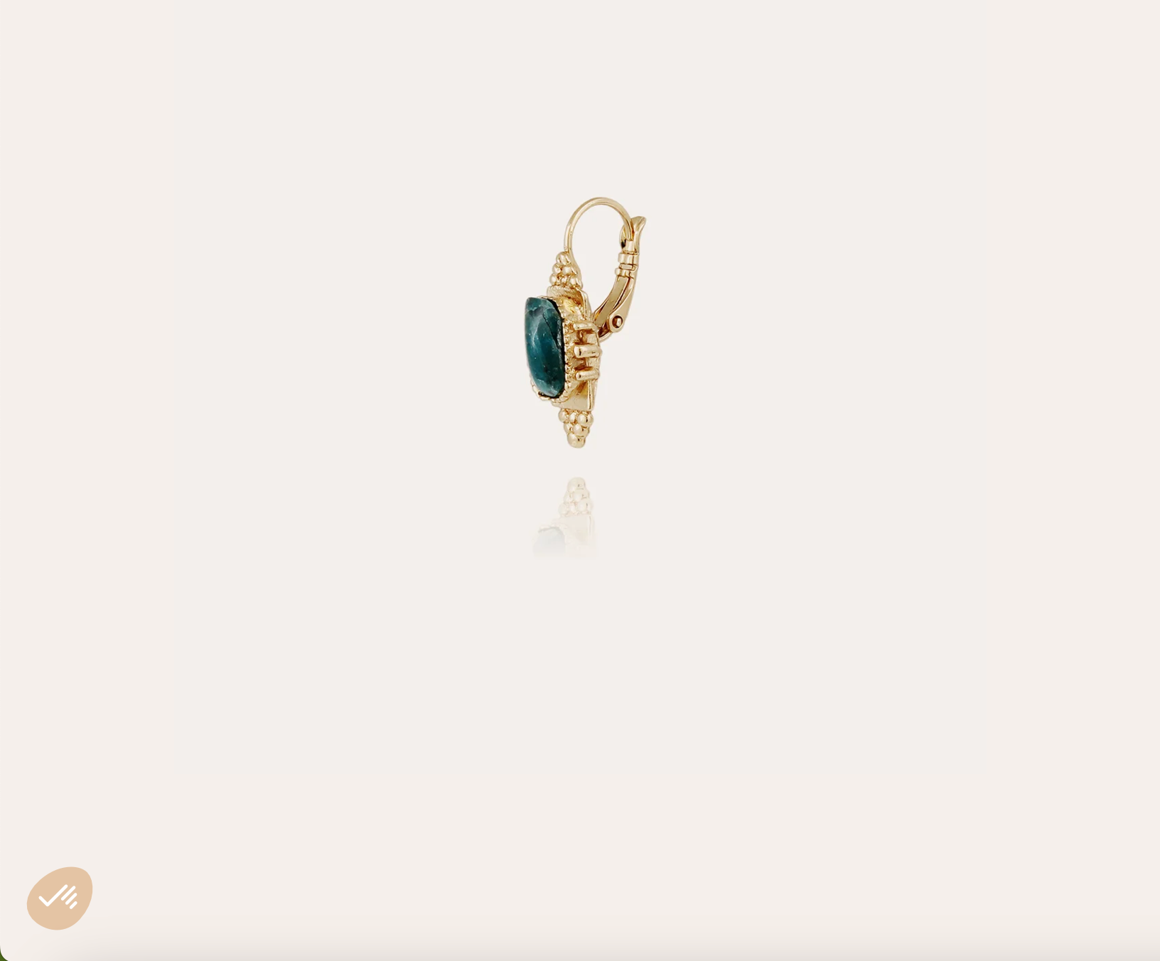 GAS BIJOUX - Boucles d'oreilles serti TALISMAN dorées à l'or fin - Apatite bleue