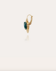 GAS BIJOUX - Boucles d'oreilles serti TALISMAN dorées à l'or fin - Apatite bleue