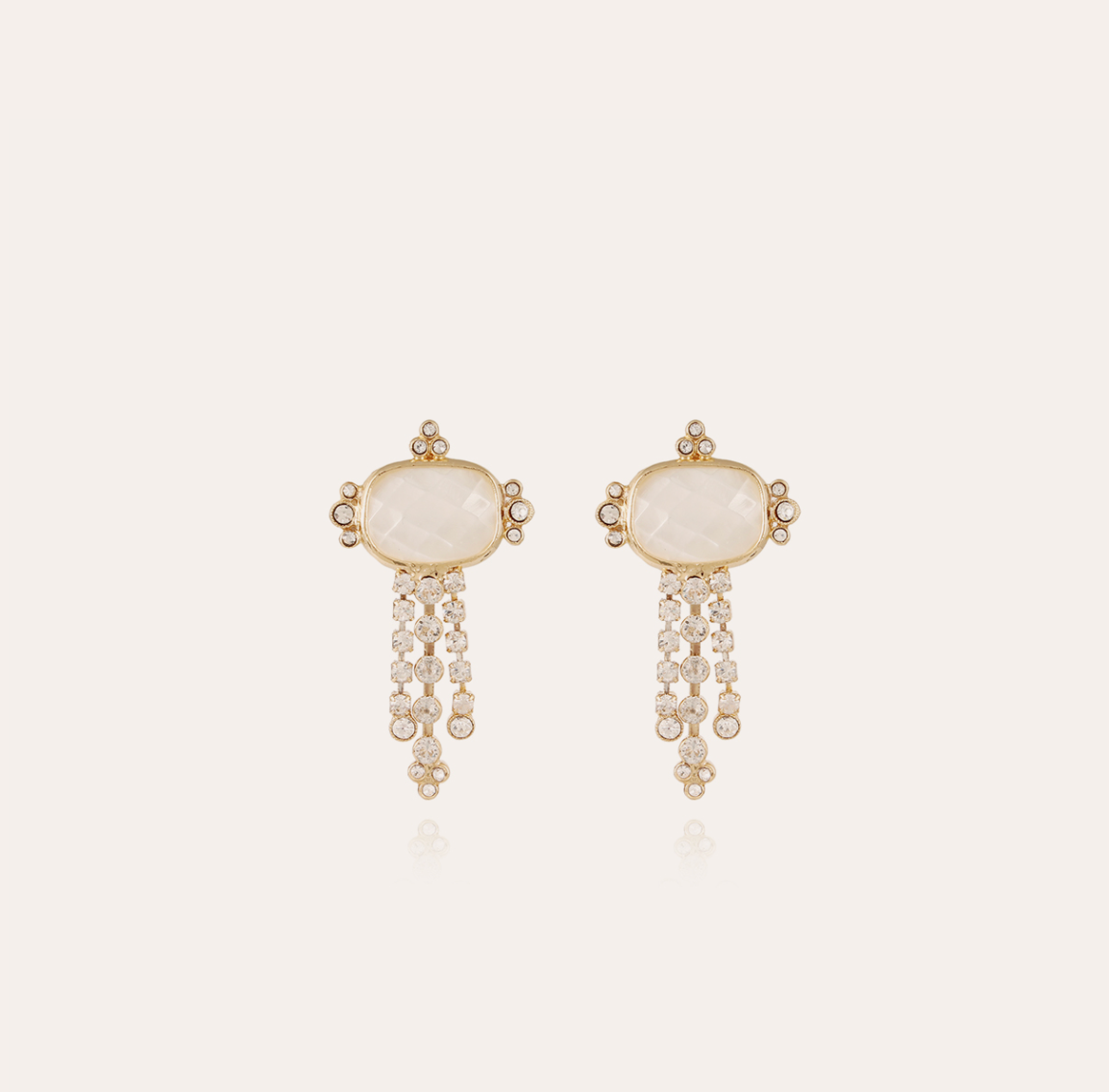 GAS BIJOUX - Boucles d'oreilles TIKI dorées et nacre blanche