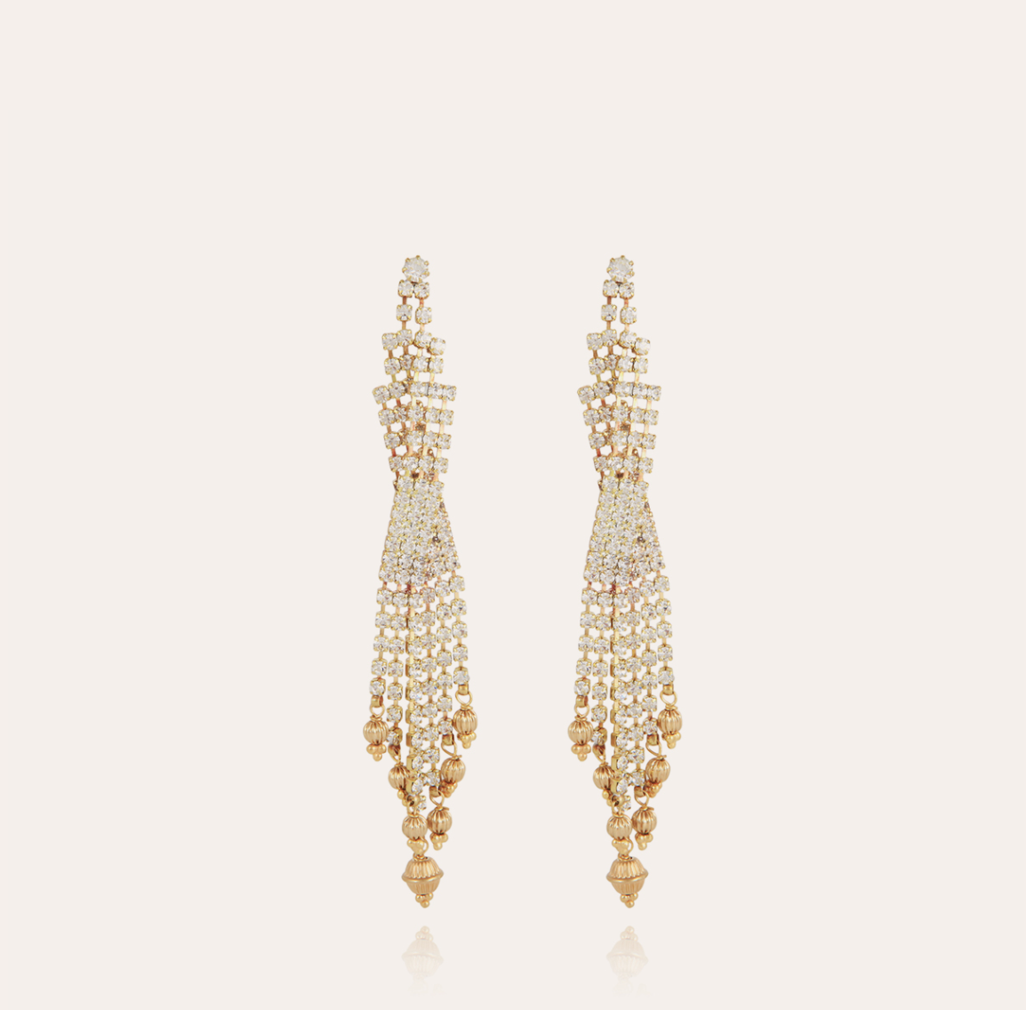 GAS BIJOUX - Boucles d'oreilles SOFIA strass métal doré à l'or fin