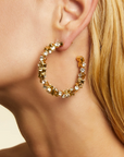 GAS BIJOUX - Boucles d'oreilles TREVISE strass dorées à l'or fin