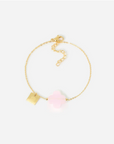 ZAG BIJOUX - Bracelet VEGA acier doré - rose clair