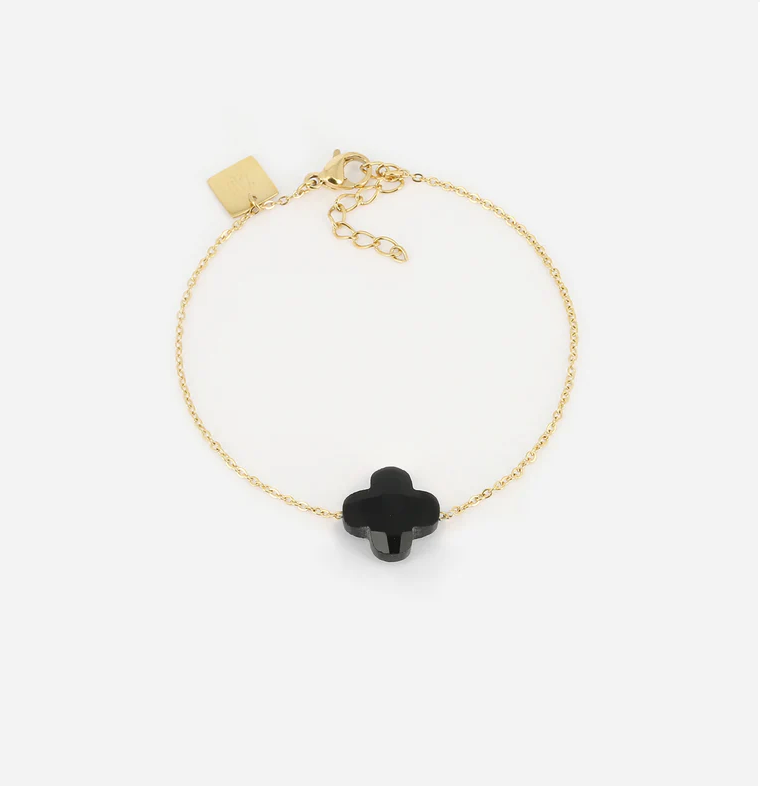 ZAG BIJOUX - Bracelet VEGA acier doré noir