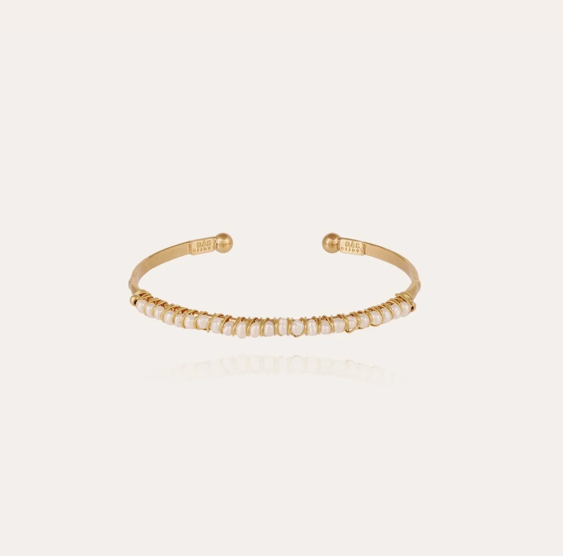 GAS BIJOUX - Bracelet LYRE jonc petit modèle doré à l'or fin