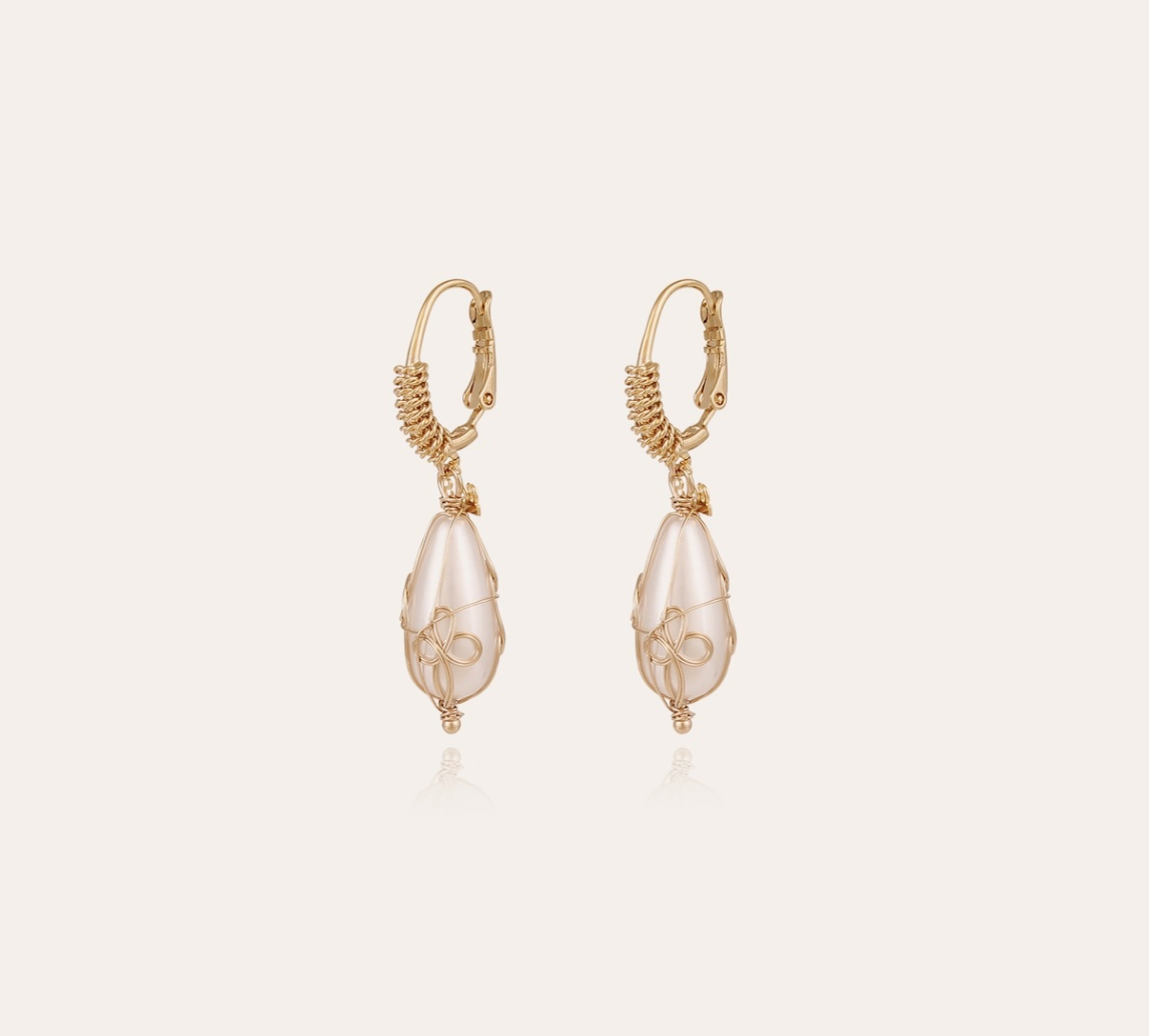 GAS BIJOUX - Boucles d'oreilles TAO BIWA petit modèle doré à l'or fin