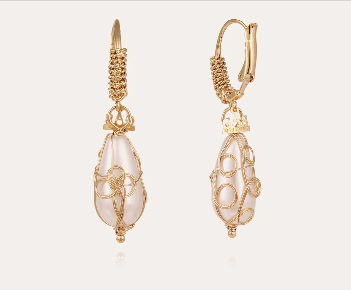GAS BIJOUX - Boucles d'oreilles TAO BIWA petit modèle doré à l'or fin