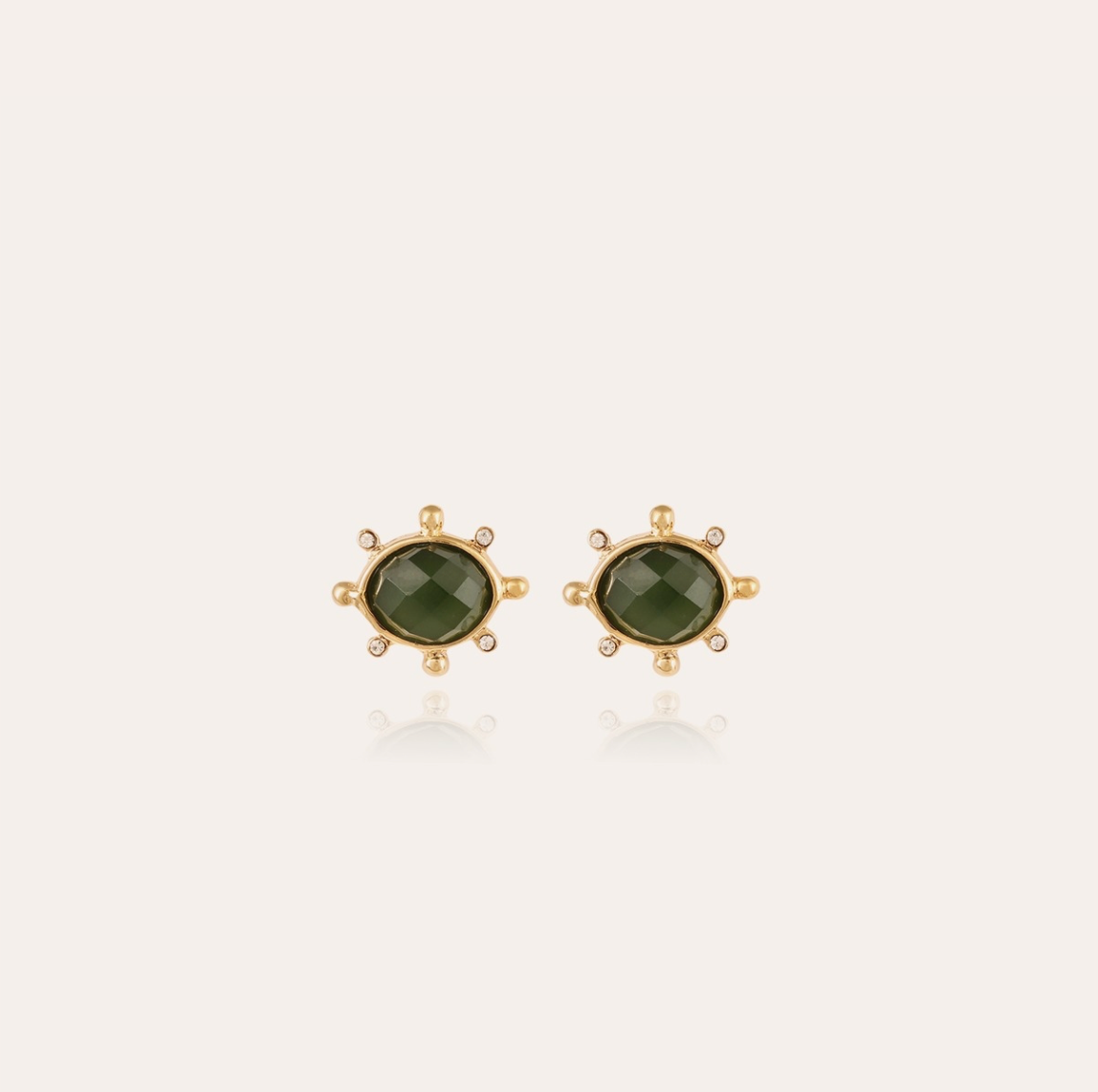 GAS BIJOUX - Boucles d'oreilles puces TIKI petit modèle serpentine dorées à l'or fin