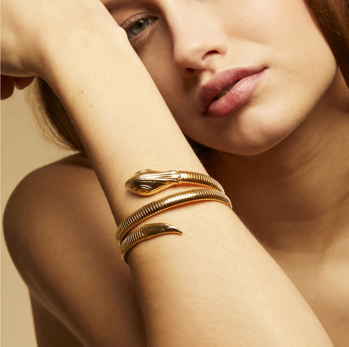 GAS BIJOUX - Bracelet serpent dorée