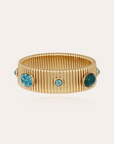 GAS BIJOUX - Bracelet STRADA moyen modèle dorée à l'or fin et turquoise