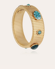 GAS BIJOUX - Bracelet STRADA moyen modèle dorée à l'or fin et turquoise