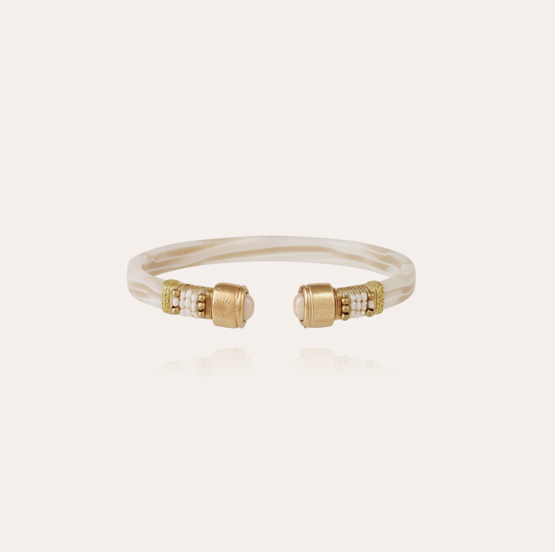 GAS BIJOUX - Bracelet SARINA BIS acétate doré et ivoire