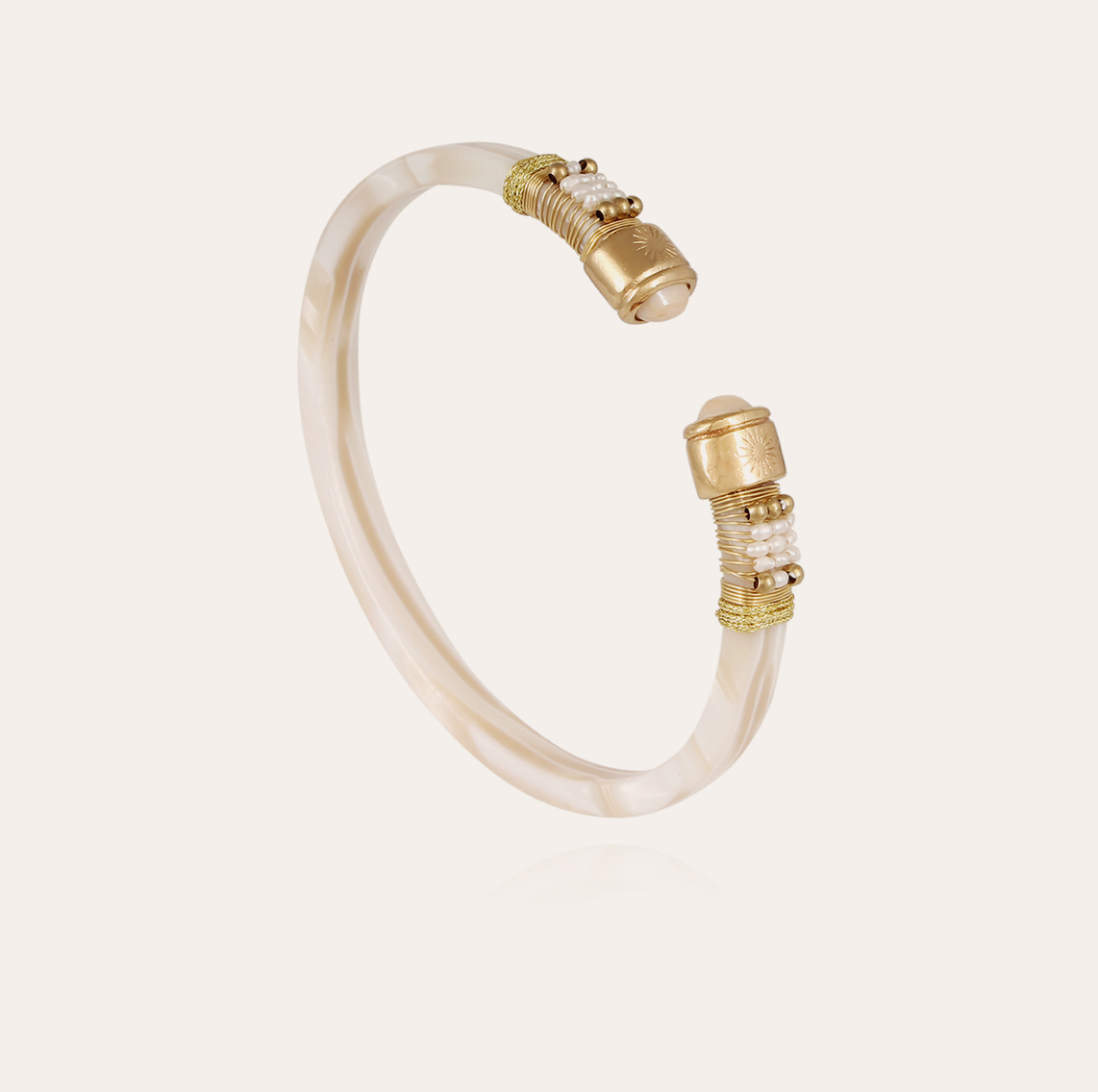 GAS BIJOUX - Bracelet SARINA BIS acétate doré et ivoire