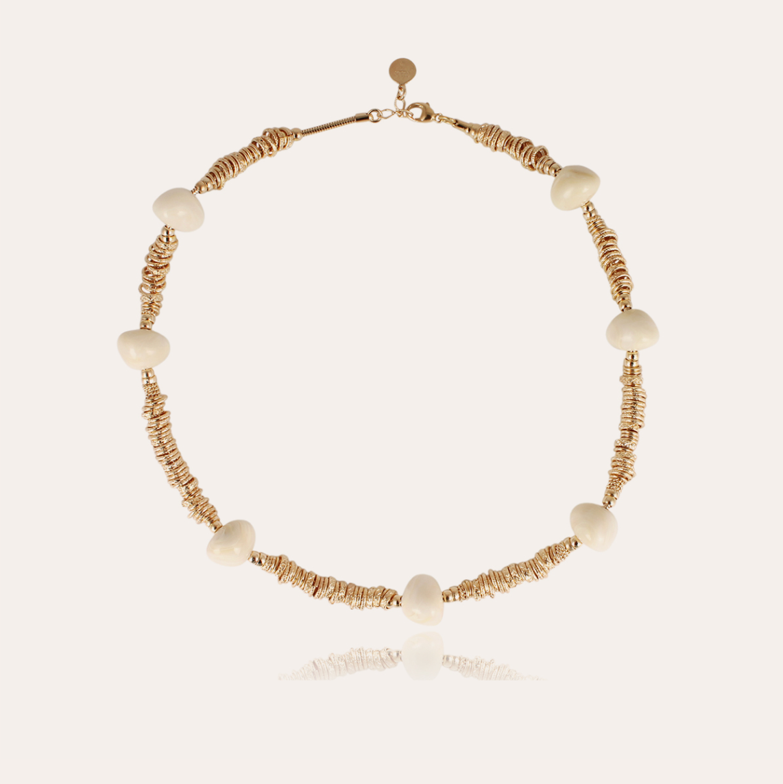 GAS BIJOUX - Collier BIBA doré à l'or fin et IVOIRE