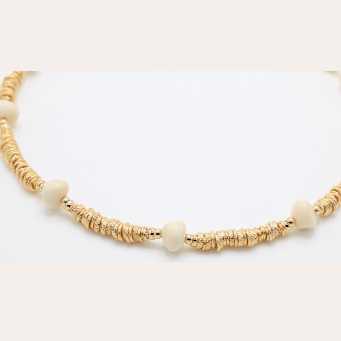 GAS BIJOUX - Collier BIBA doré à l'or fin et IVOIRE