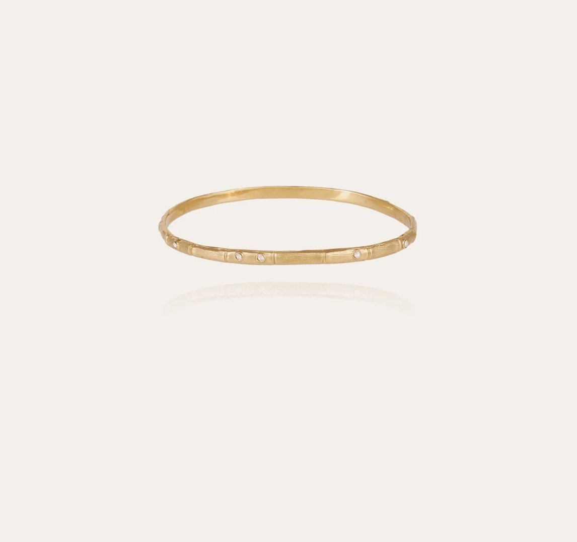 GAS BIJOUX - Bracelet BAMBINI strass blanc doré à l'or fin