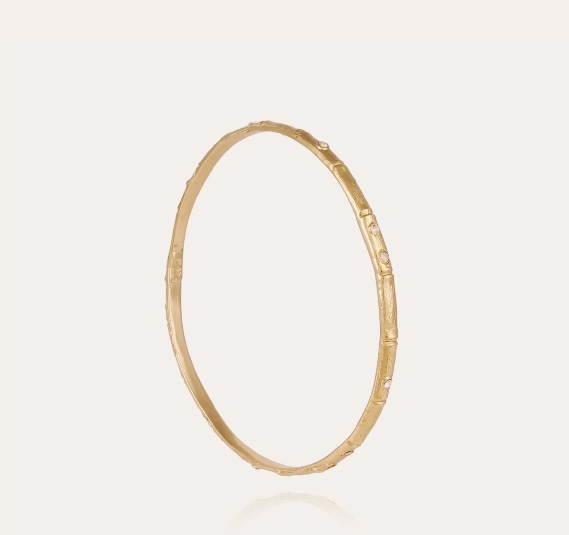 GAS BIJOUX - Bracelet BAMBINI strass blanc doré à l'or fin