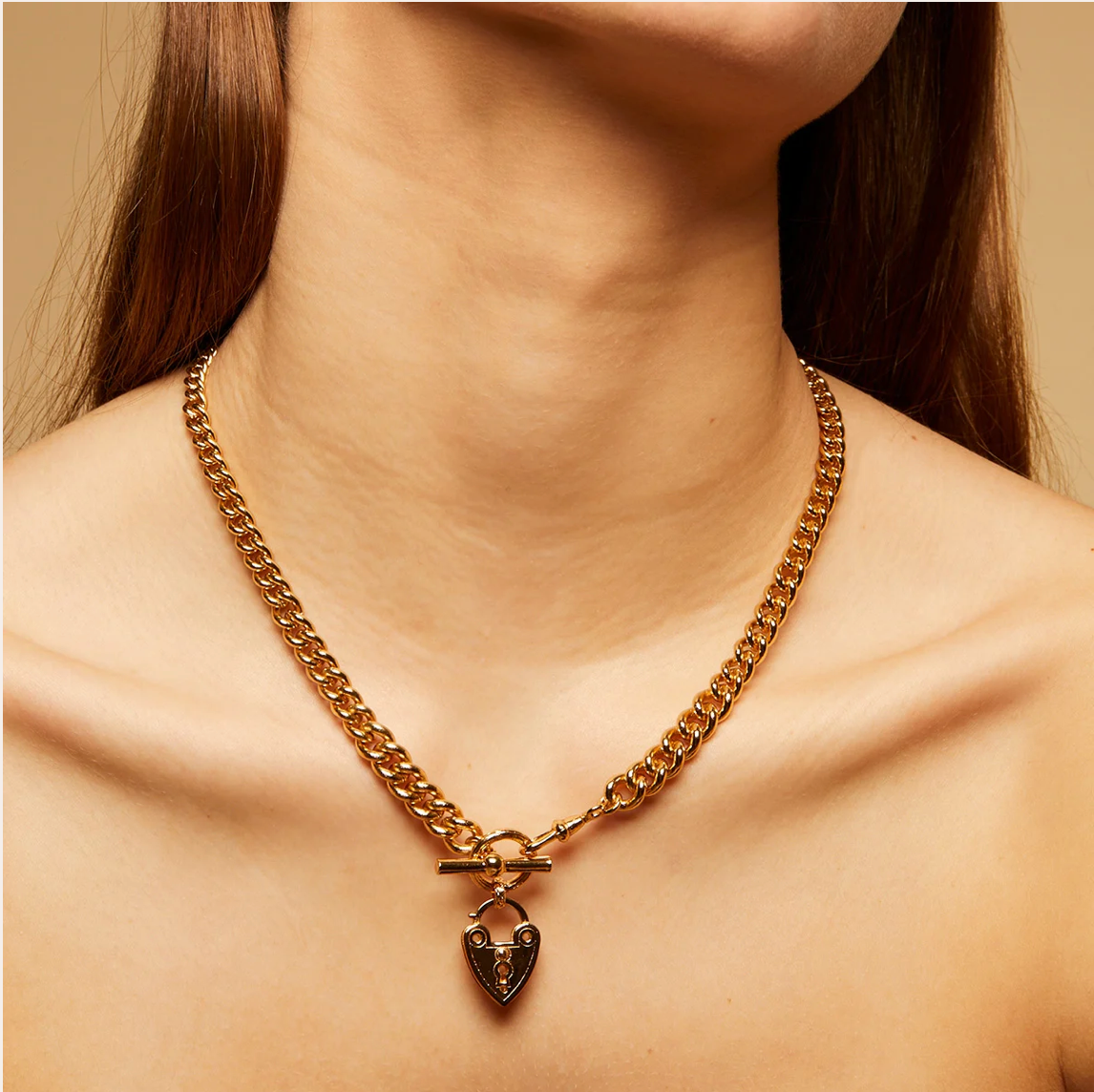 GAS BIJOUX - Collier LOCKED doré métal à l'or fin