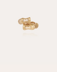 GAS BIJOUX - Bague BAMBOU LIANE strass dorée métal l'or fin