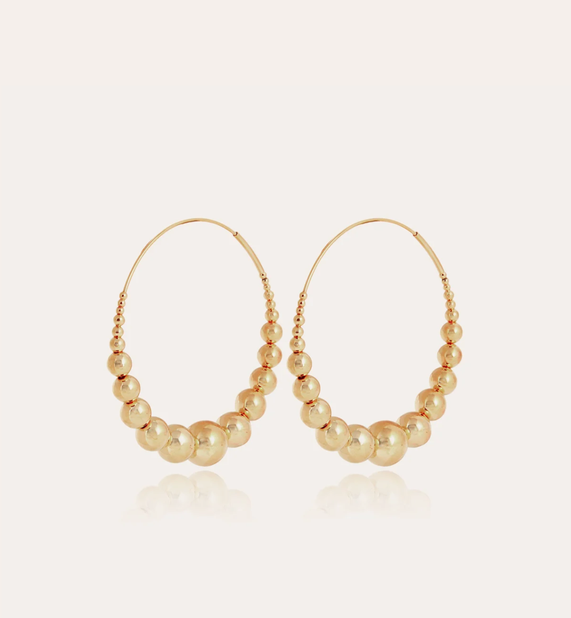 GAS BIJOUX - Boucles d'oreilles créoles MULTIPERLA dorées métal à l'or fin