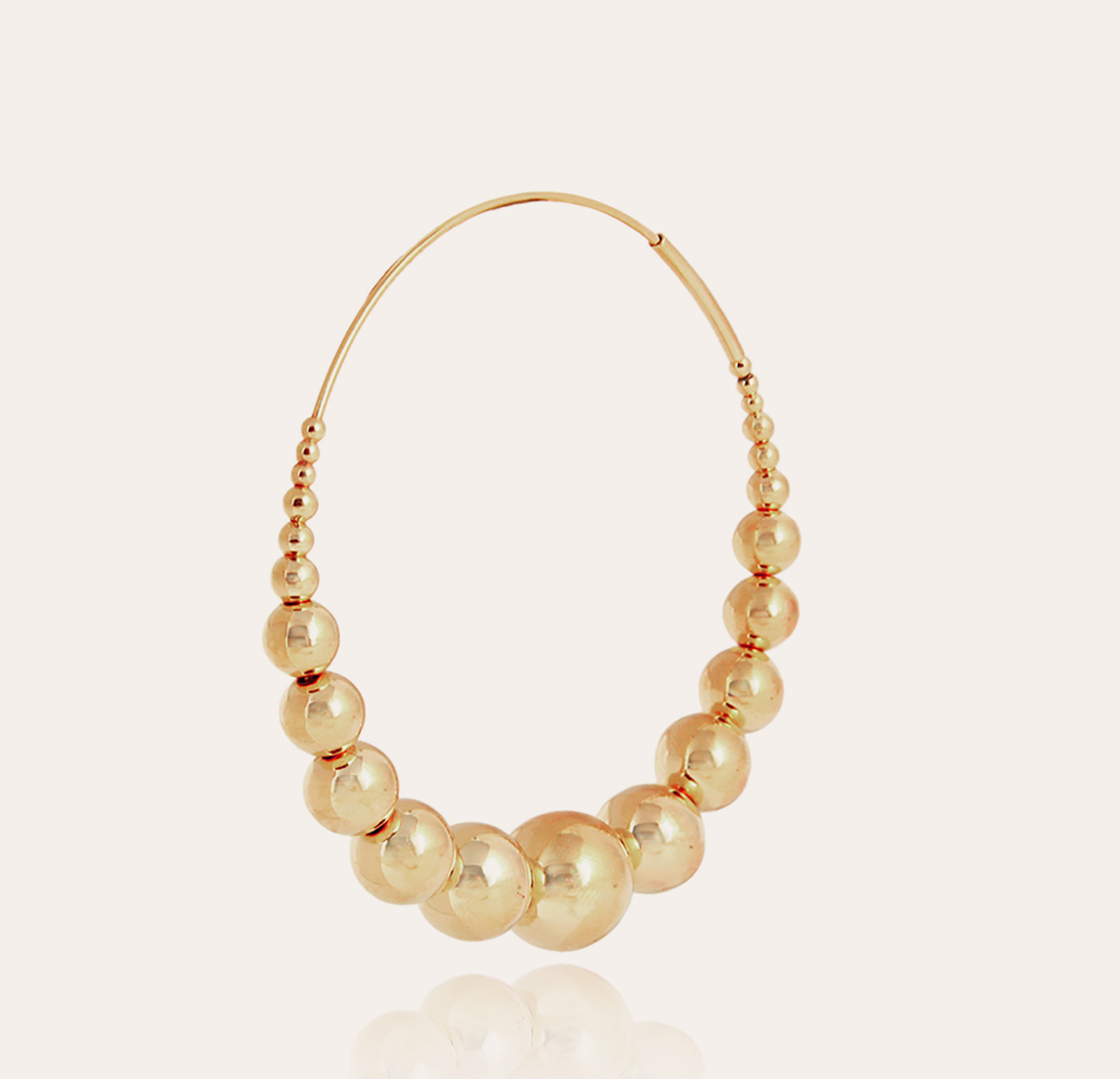 GAS BIJOUX - Boucles d'oreilles créoles MULTIPERLA dorées métal à l'or fin