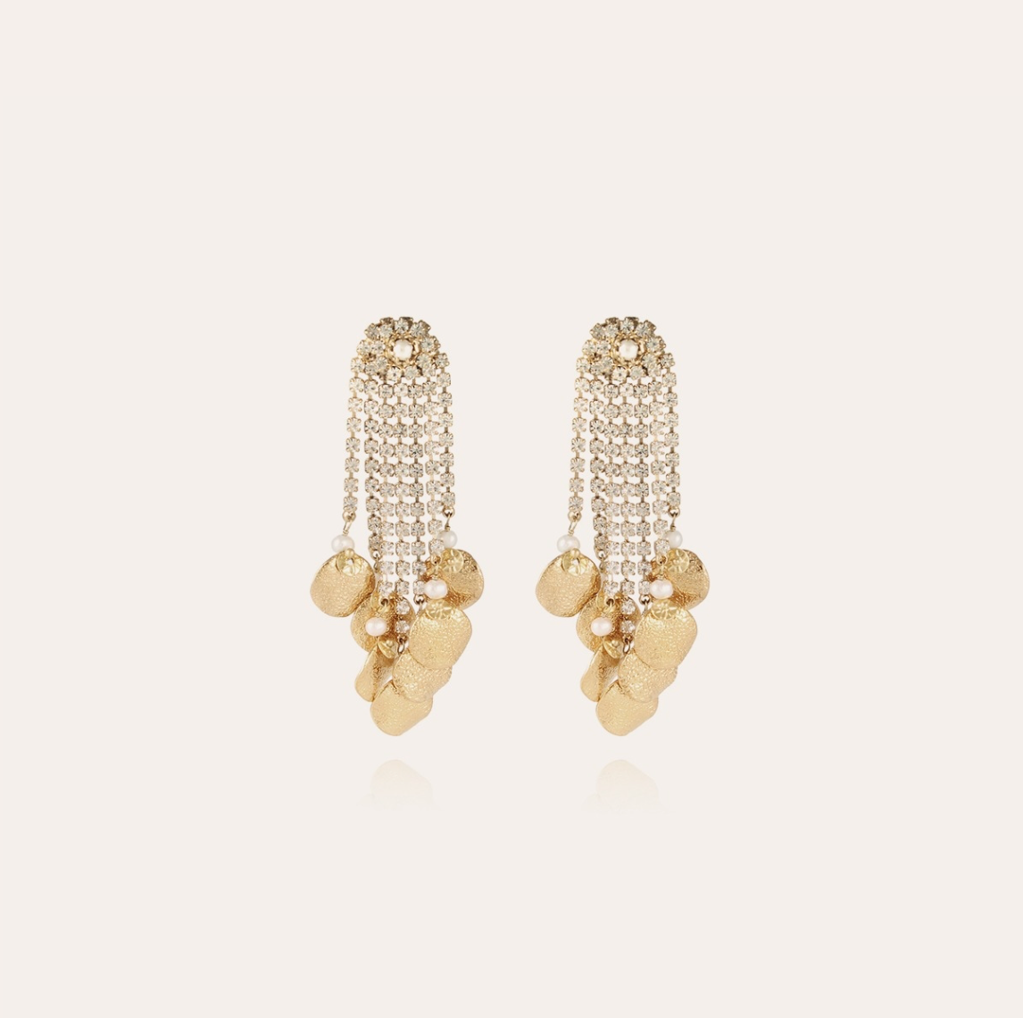GAS BIJOUX - Boucles d'oreilles KATE STRASS dorées métal à l'or fin