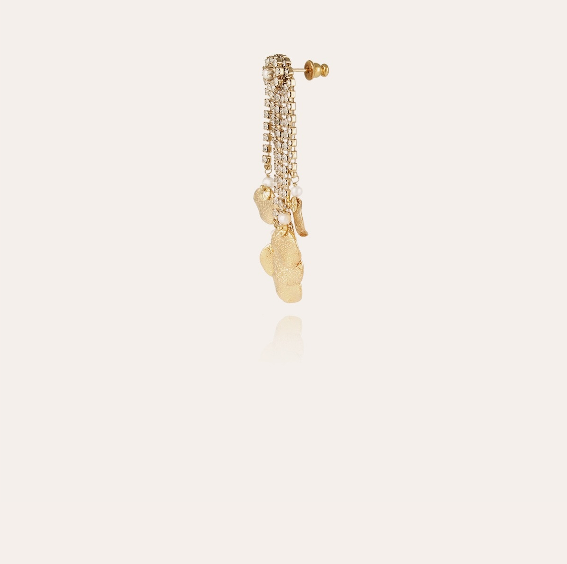 GAS BIJOUX - Boucles d'oreilles KATE STRASS dorées métal à l'or fin