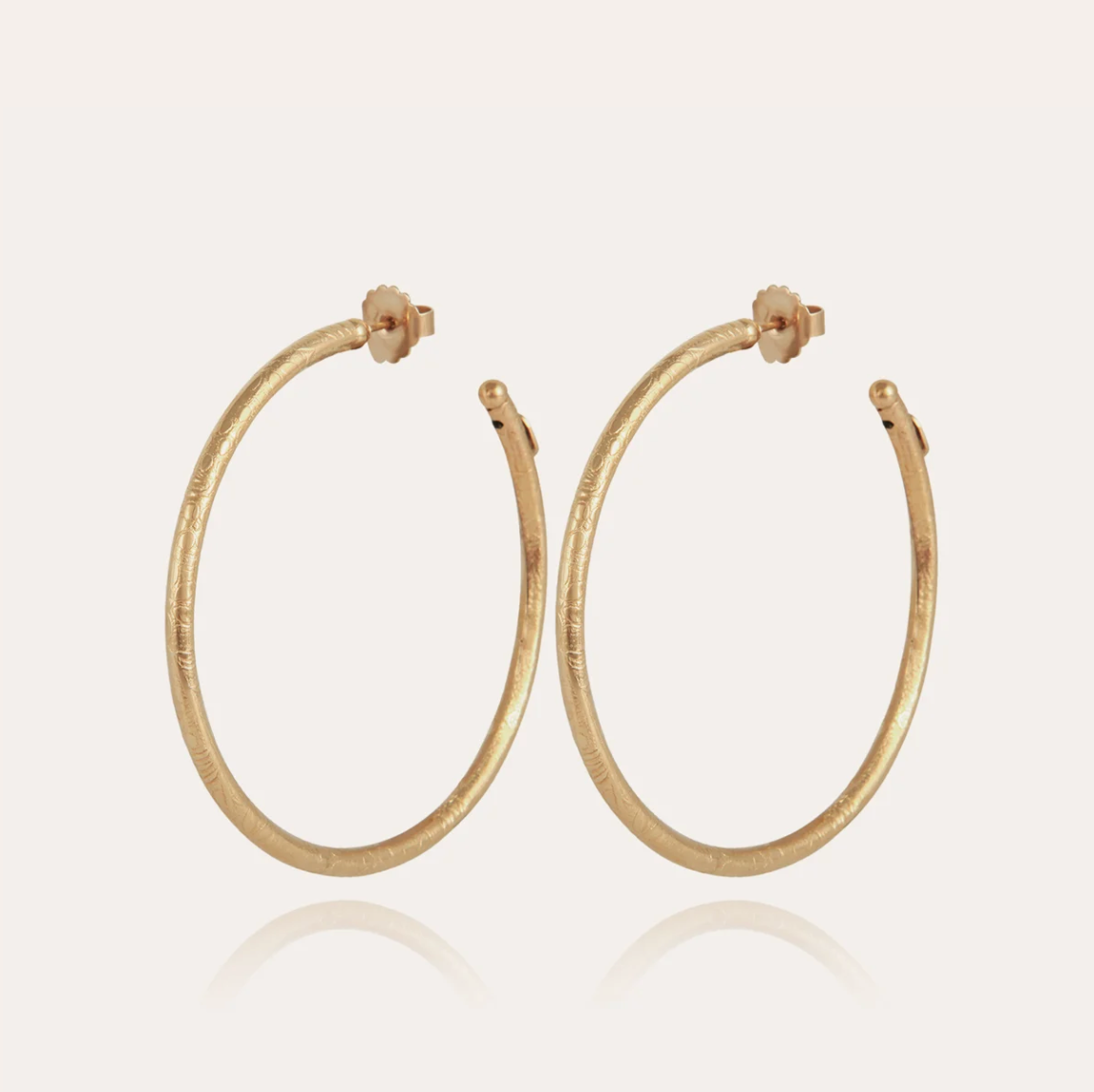 GAS BIJOUX - Boucles d'oreilles créoles MAORI grand modèle métal doré à l'or fin