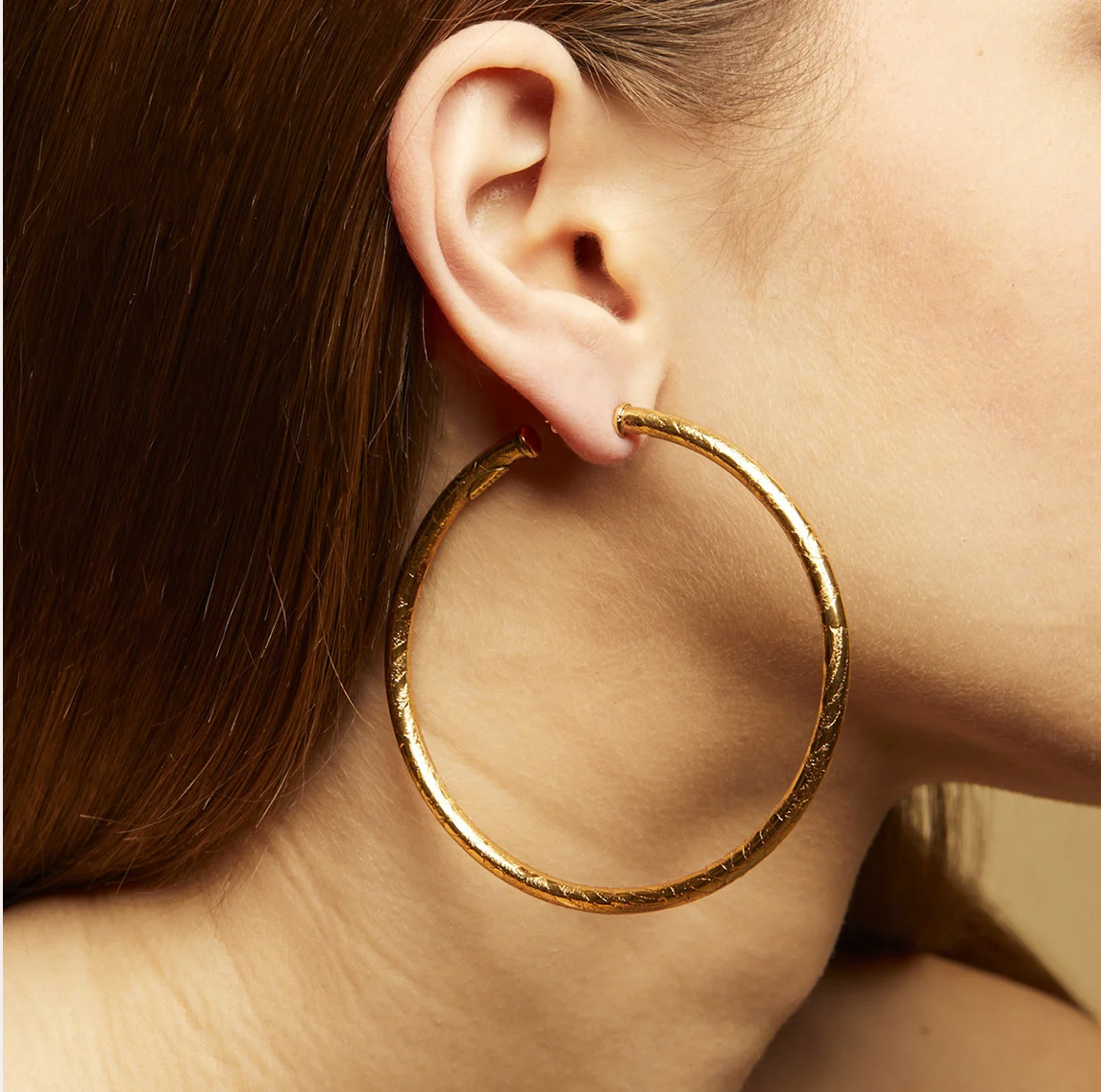 GAS BIJOUX - Boucles d'oreilles créoles MAORI grand modèle métal doré à l'or fin