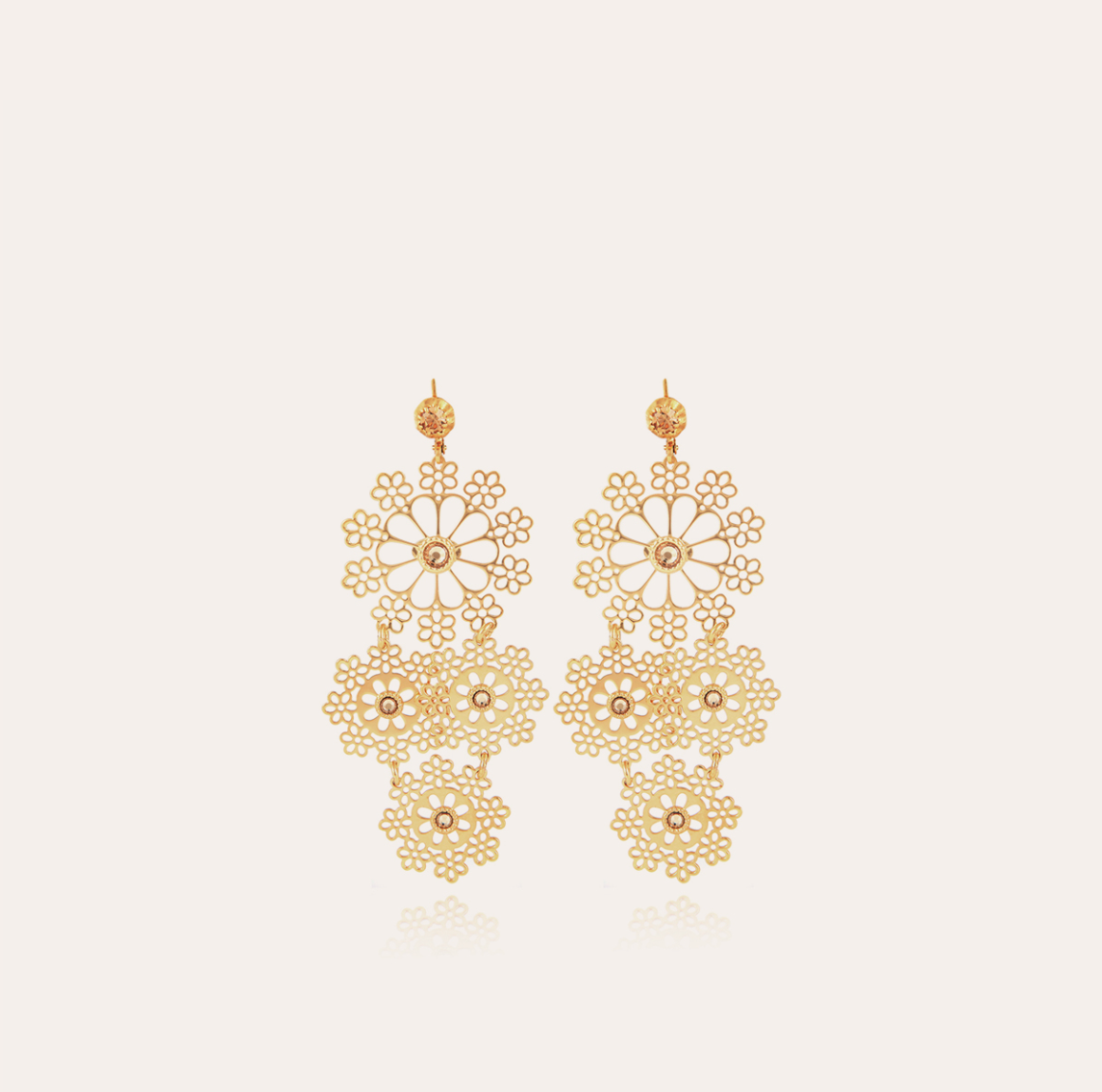 GAS BIJOUX - Boucles d'oreilles NEIGE mini dorées métal à l'or fin