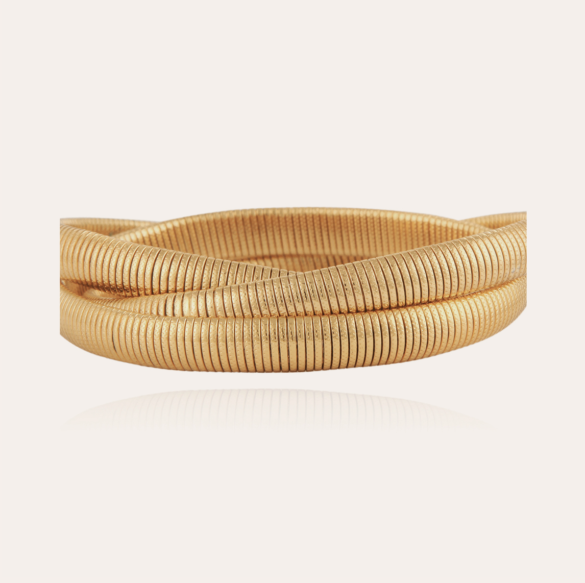 GAS BIJOUX - Bracelet infinity trois rangs doré à l'or fin