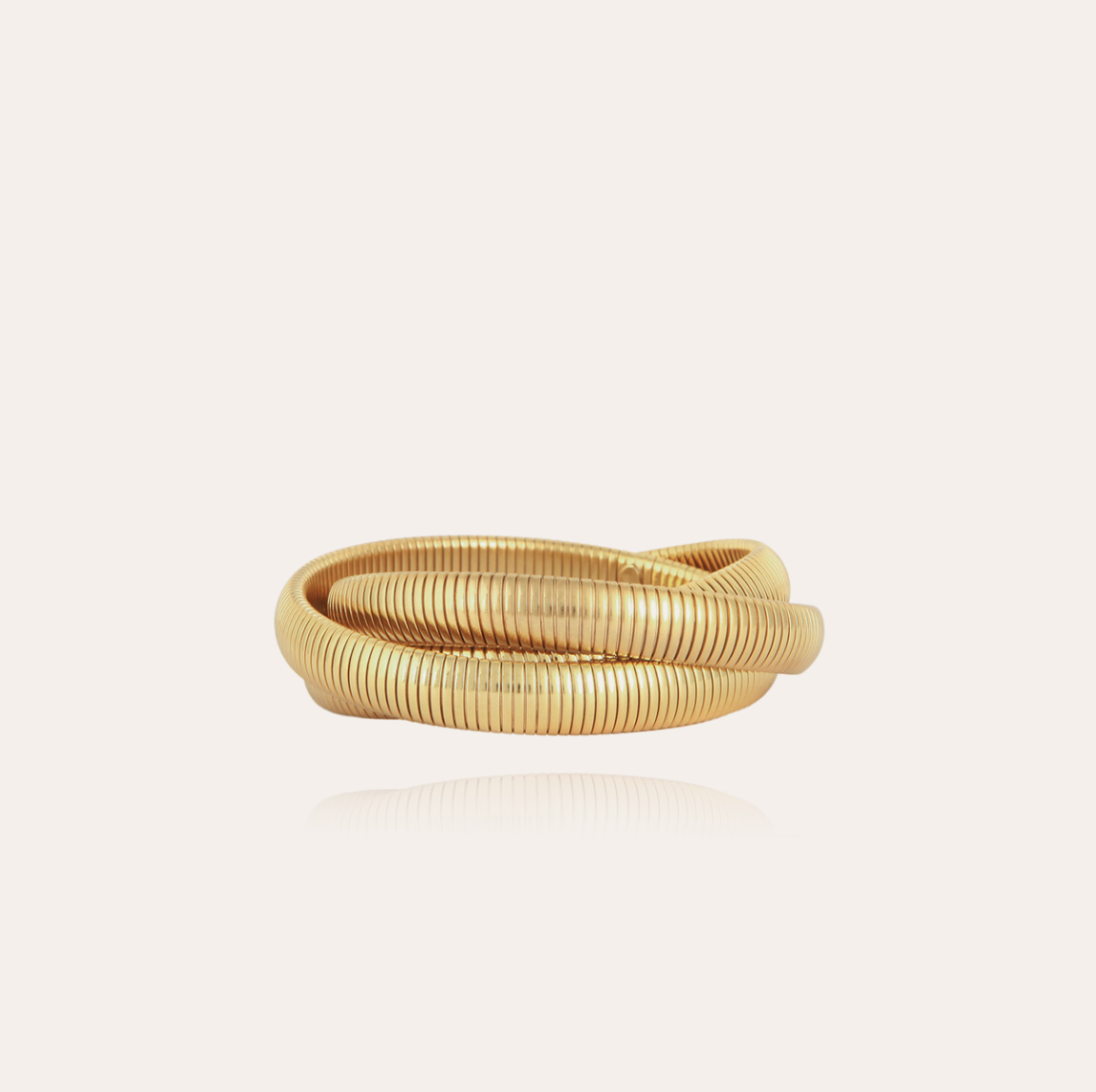 GAS BIJOUX - Bracelet infinity trois rangs doré à l'or fin