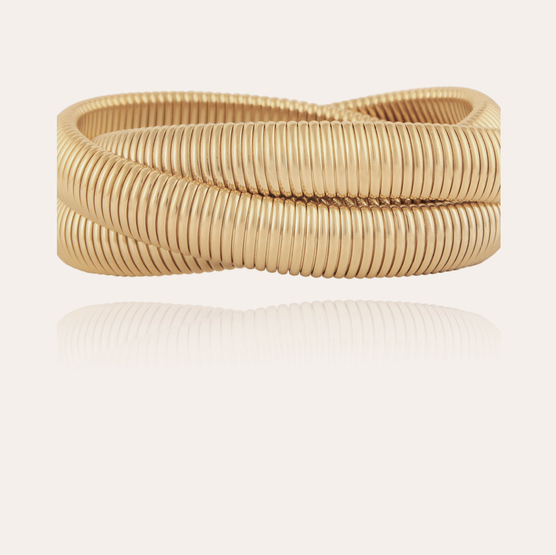 GAS BIJOUX - Bracelet infinity trois rangs doré à l'or fin