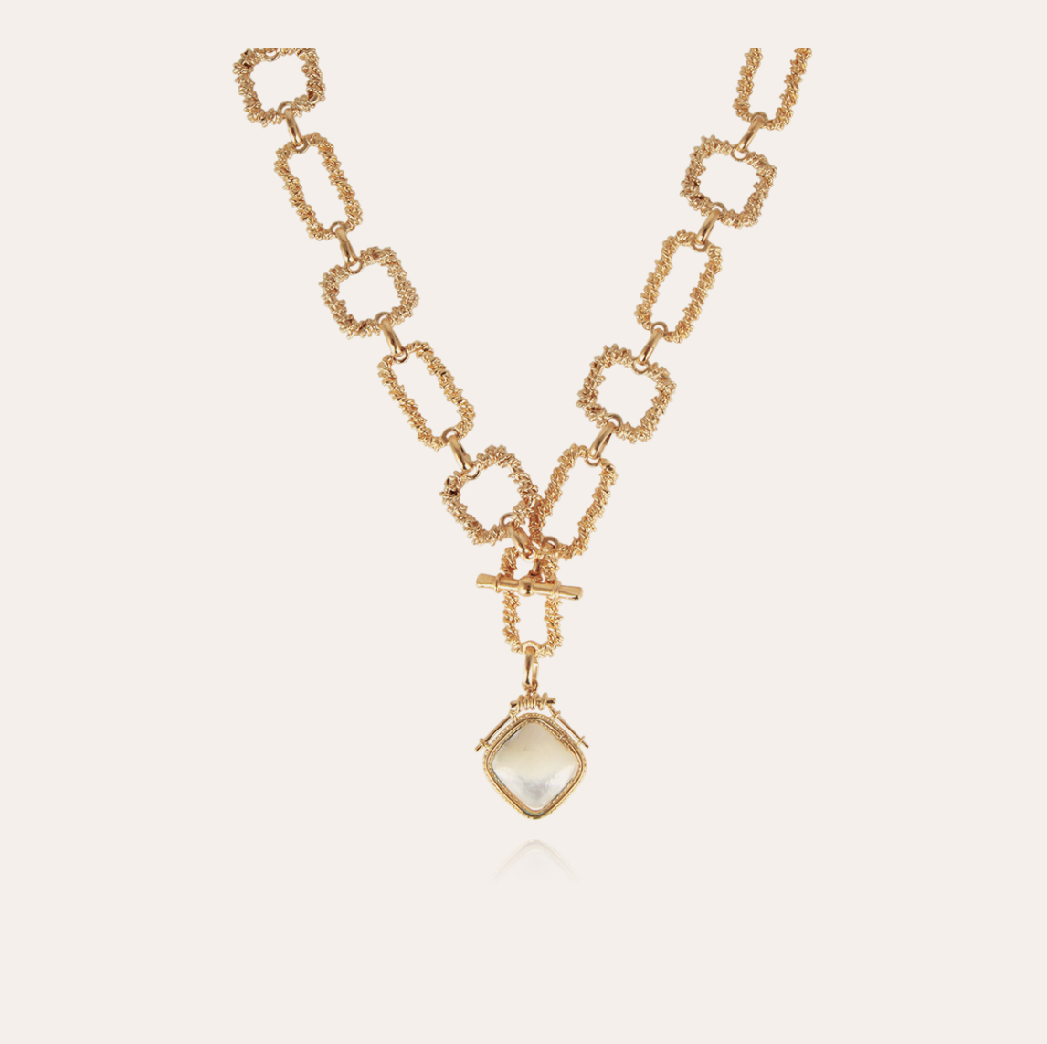GAS BIJOUX - Collier BELEM SIENA métal doré à l'or fin et nacre blanche