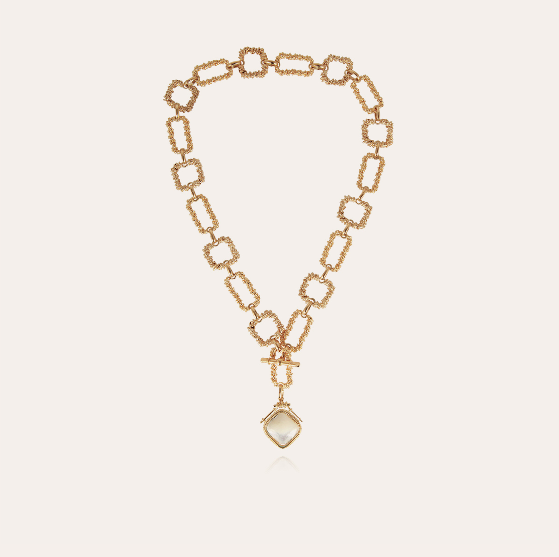 GAS BIJOUX - Collier BELEM SIENA métal doré à l'or fin et nacre blanche