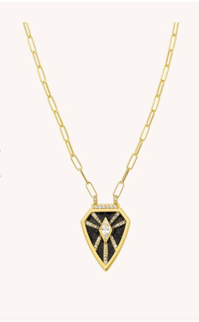 MYA BAY - Collier BLACK SHINY WARRIOR OR
