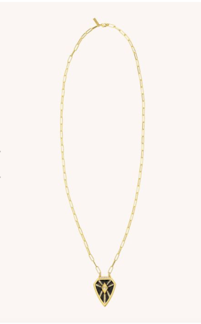MYA BAY - Collier BLACK SHINY WARRIOR OR