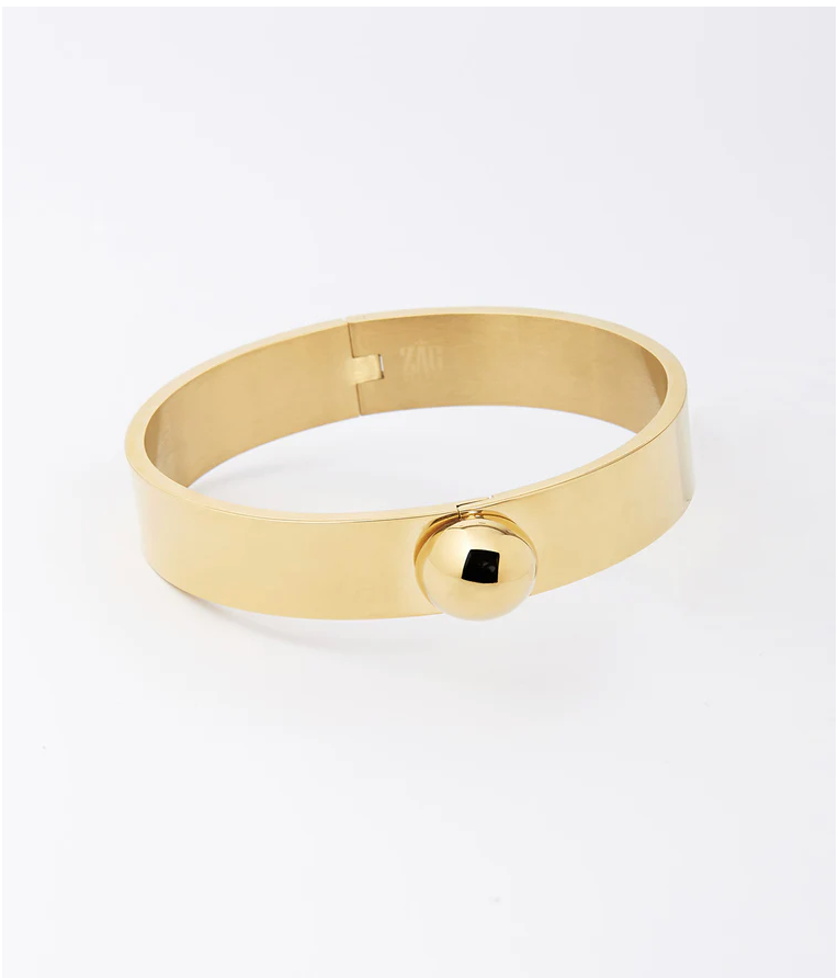 ZAG BIJOUX - Bracelet jonc MADELYNE acier doré