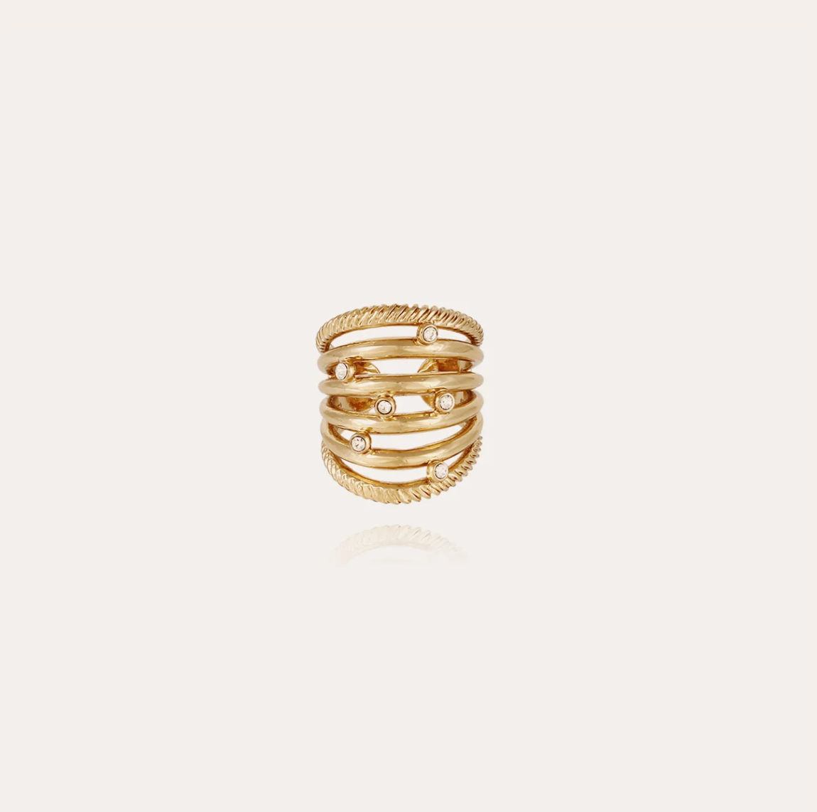 GAS BIJOUX - Bague ETINCELLE cabochons dorée métal doré à l'or fin