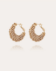 GAS BIJOUX - Boucles d'oreilles IZZIA STRASS BLANCS petit modele dorées métal doré à l'or fin