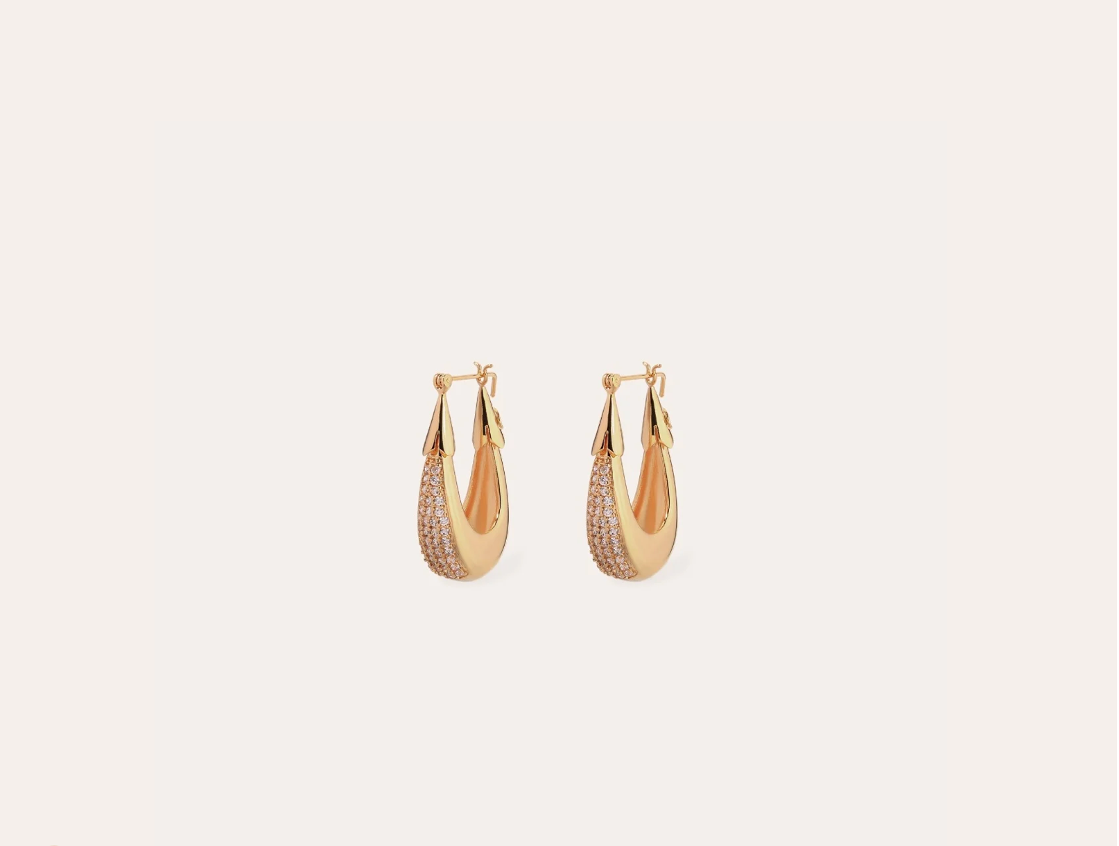 GAS BIJOUX - Boucles d'oreilles ECUME petit modèle dorées -Zircone métal doré à l'or fin