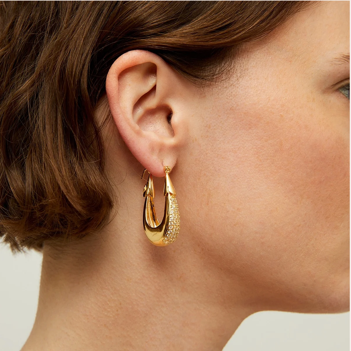 GAS BIJOUX - Boucles d'oreilles ECUME petit modèle dorées -Zircone métal doré à l'or fin