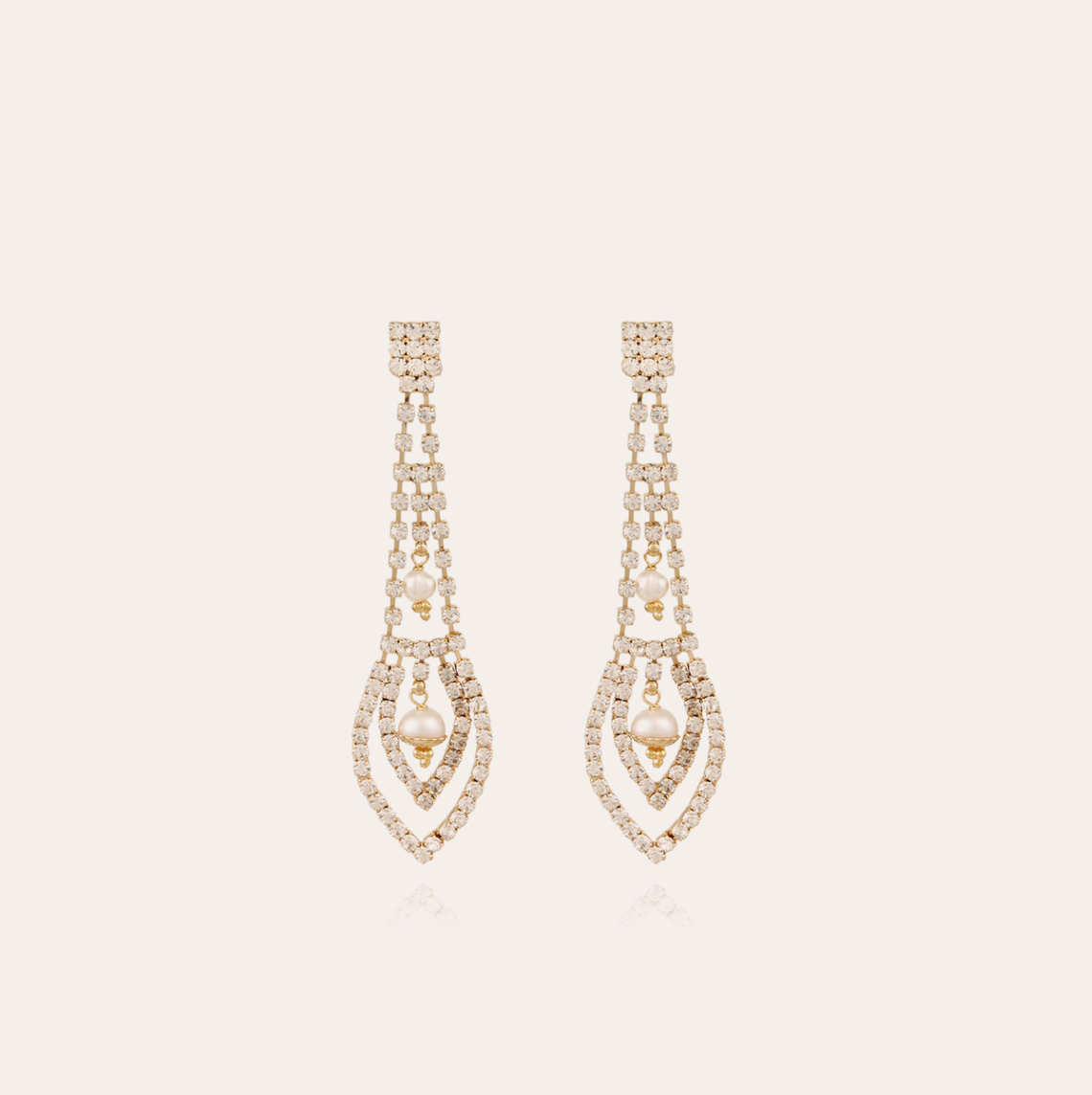 GAS BIJOUX - Boucles d'oreilles LUCIA strass dorées métal doré à l'or fin