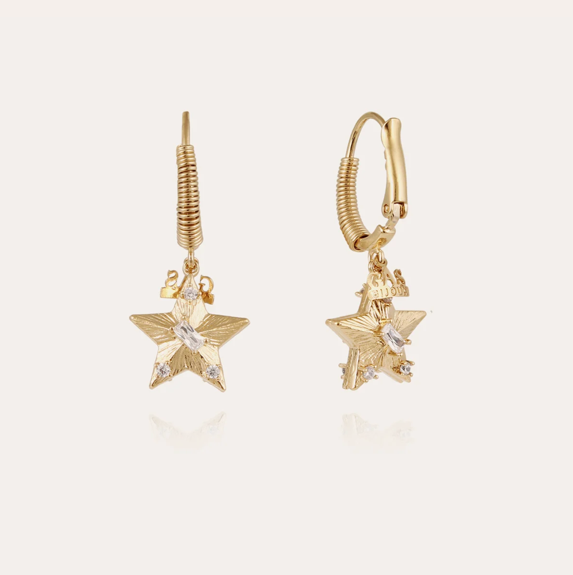 GAS BIJOUX - Boucles d'oreilles TAO STELLA dorées métal doré à l'or fin