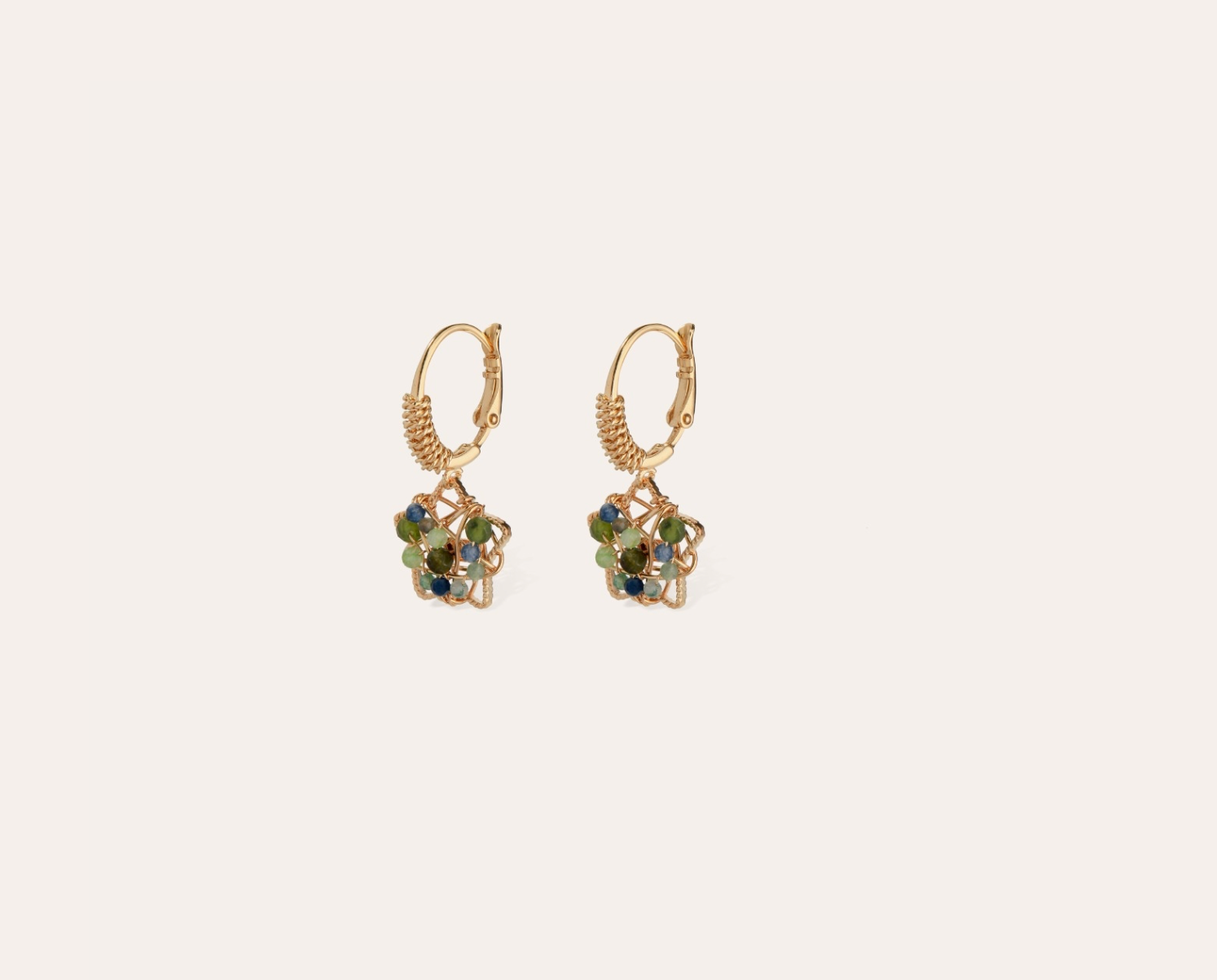 GAS BIJOUX - Boucles d'oreilles TAO FLOWER dorées métal à l'or fin