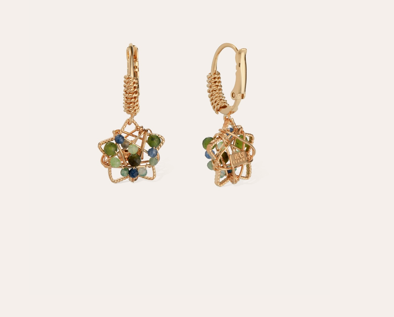 GAS BIJOUX - Boucles d'oreilles TAO FLOWER dorées métal à l'or fin