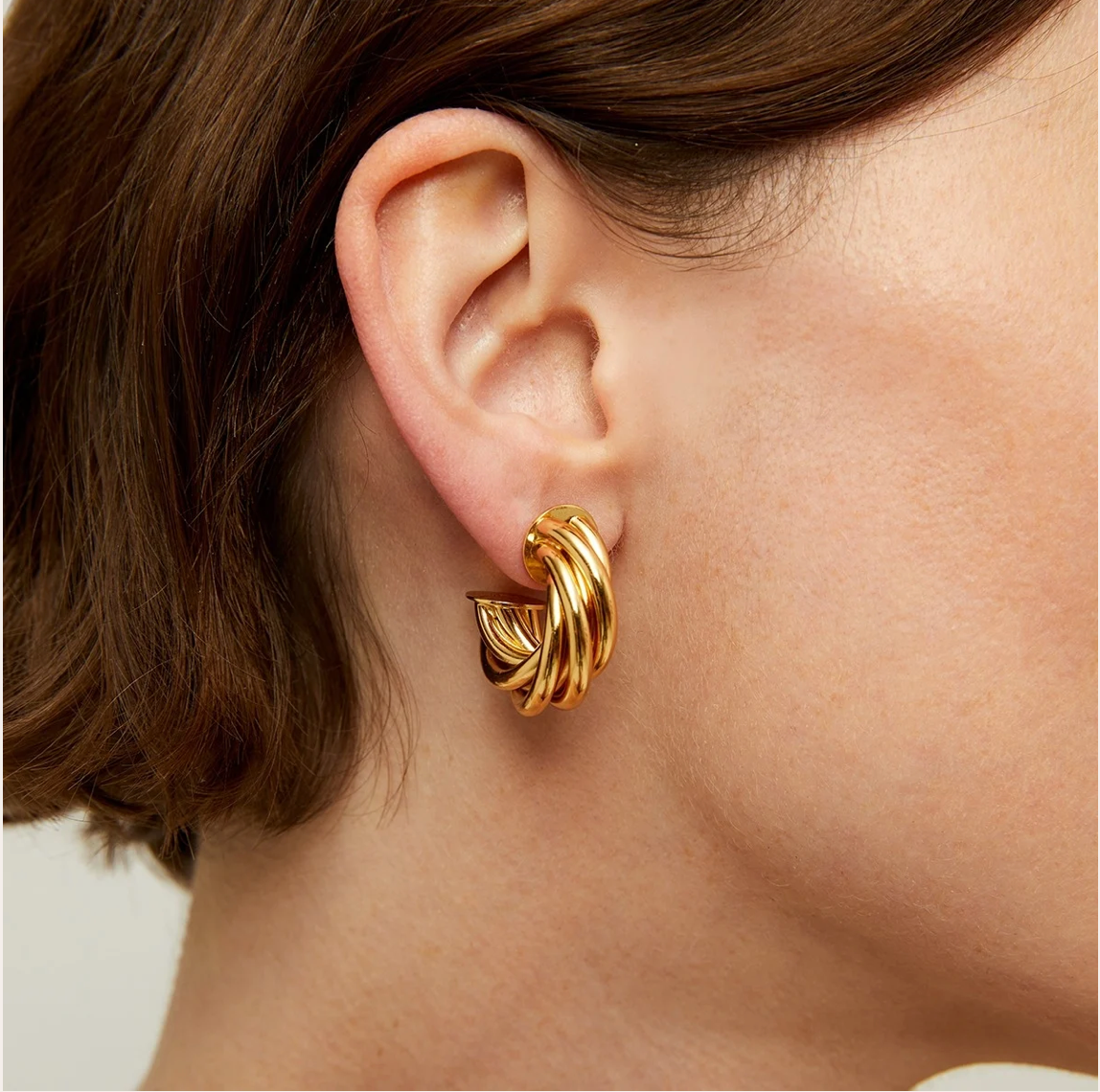 GAS BIJOUX - Boucles d'oreilles créoles ATIK MINI dorées à l'or fin
