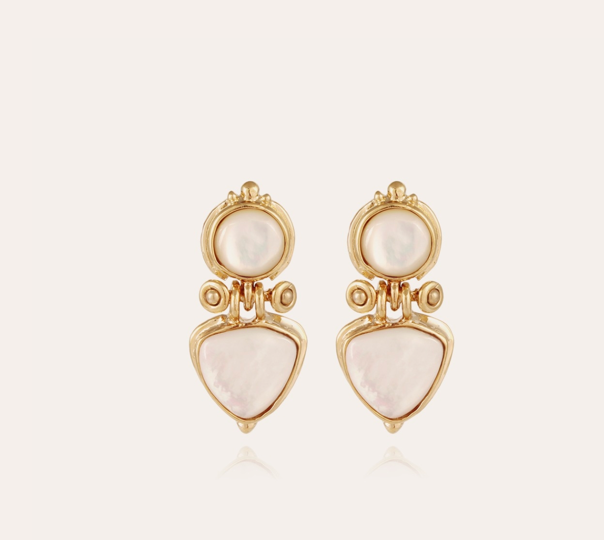 GAS BIJOUX - Boucles d'oreilles COLORADO dorées à l'or fin - Nacre blanche